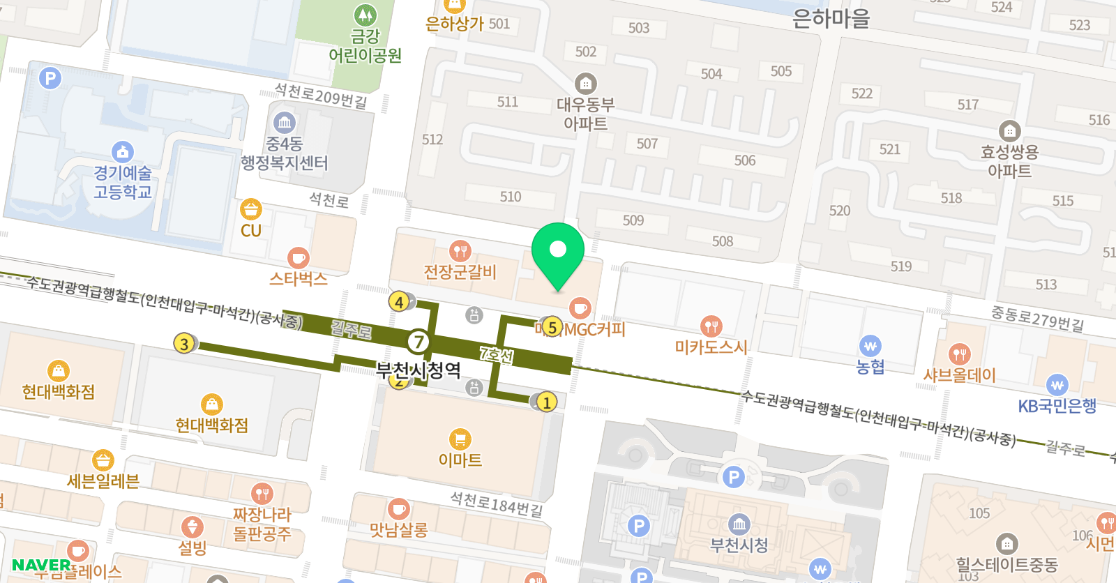 와이즈만 영재교육 부천중동센터 위치
