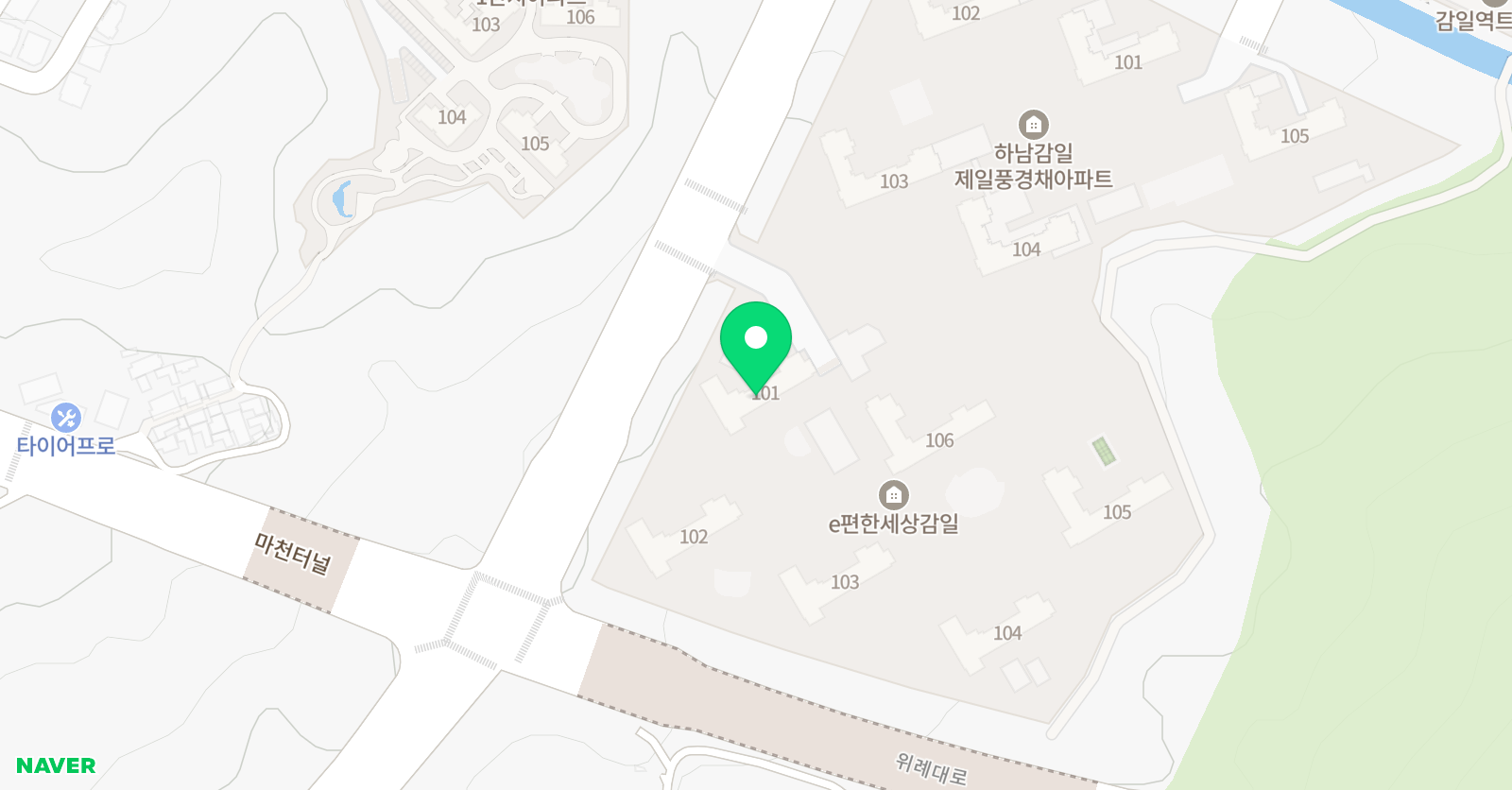 강한 영어 위치