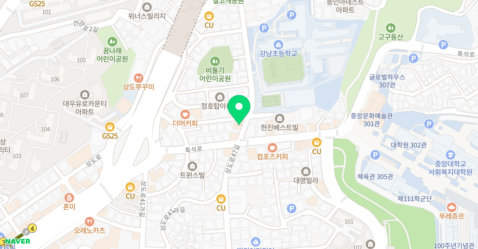 에비뉴 학원 위치