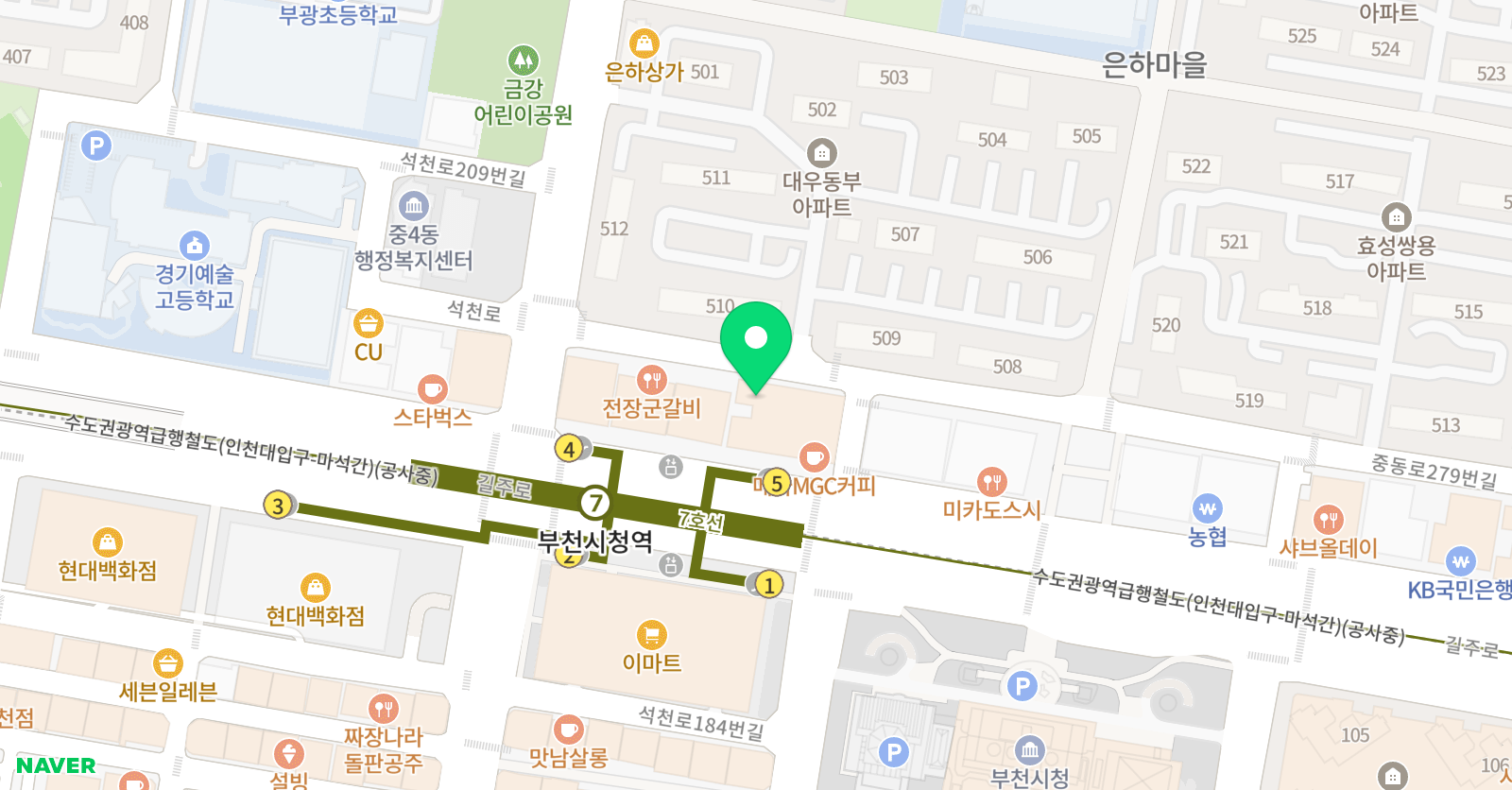 CNI 수학원 부천중동센터 위치