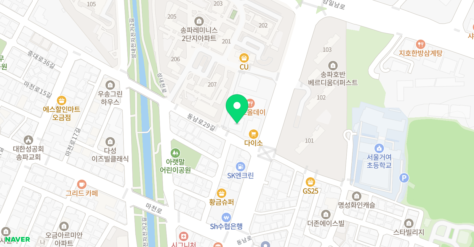 아인아트 미술학원 위치