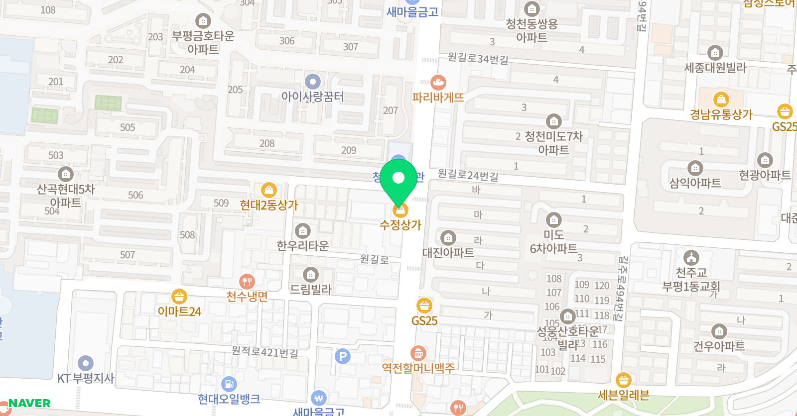 미라클에듀 학원 부평본원 위치