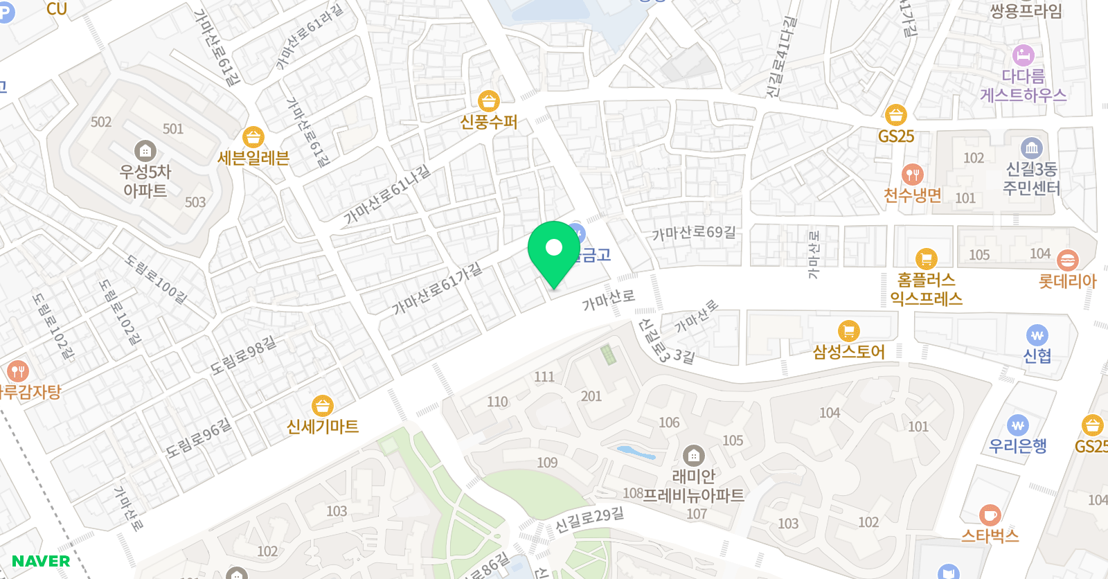 돌풍한솔플러스 수학학원 위치