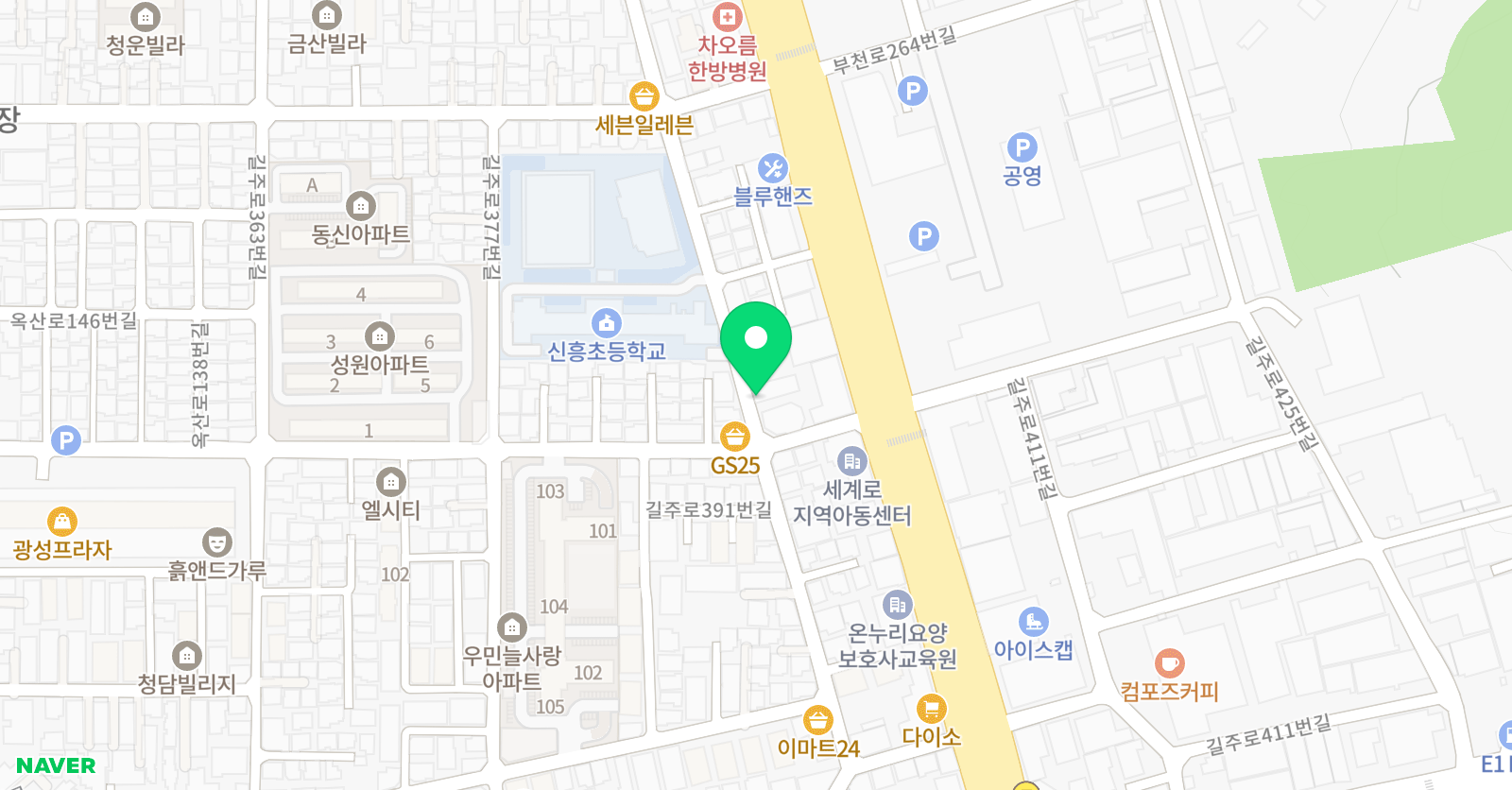 위즈덤플러스 보습미술 위치