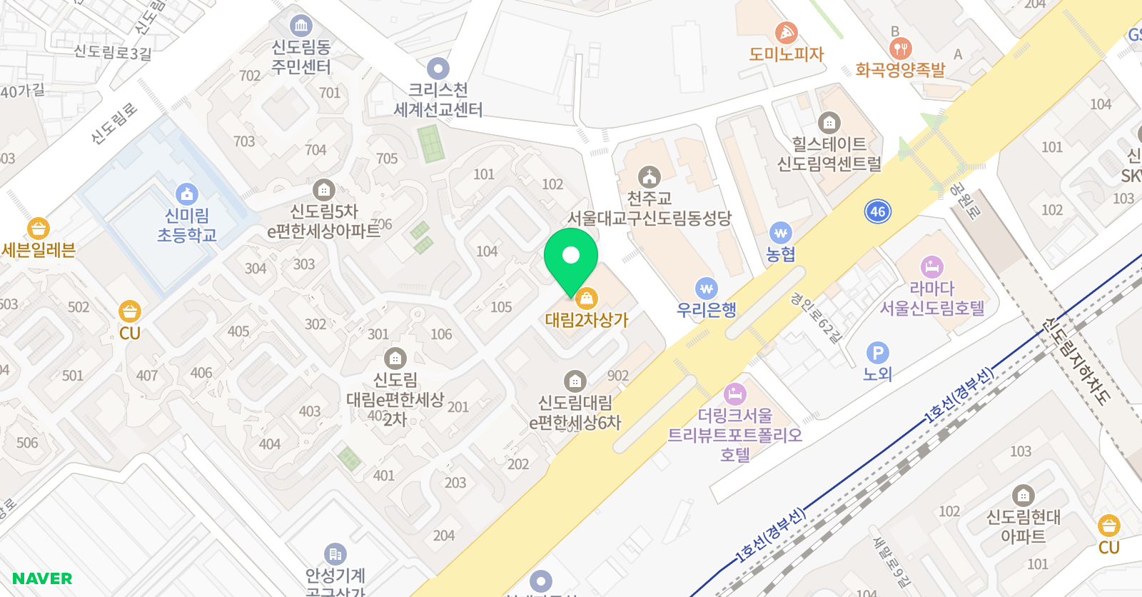 탁틴 학원 위치