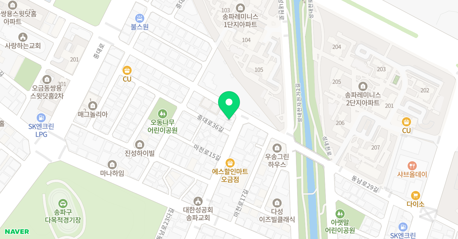 영렘브란트 송파오금클래스 위치