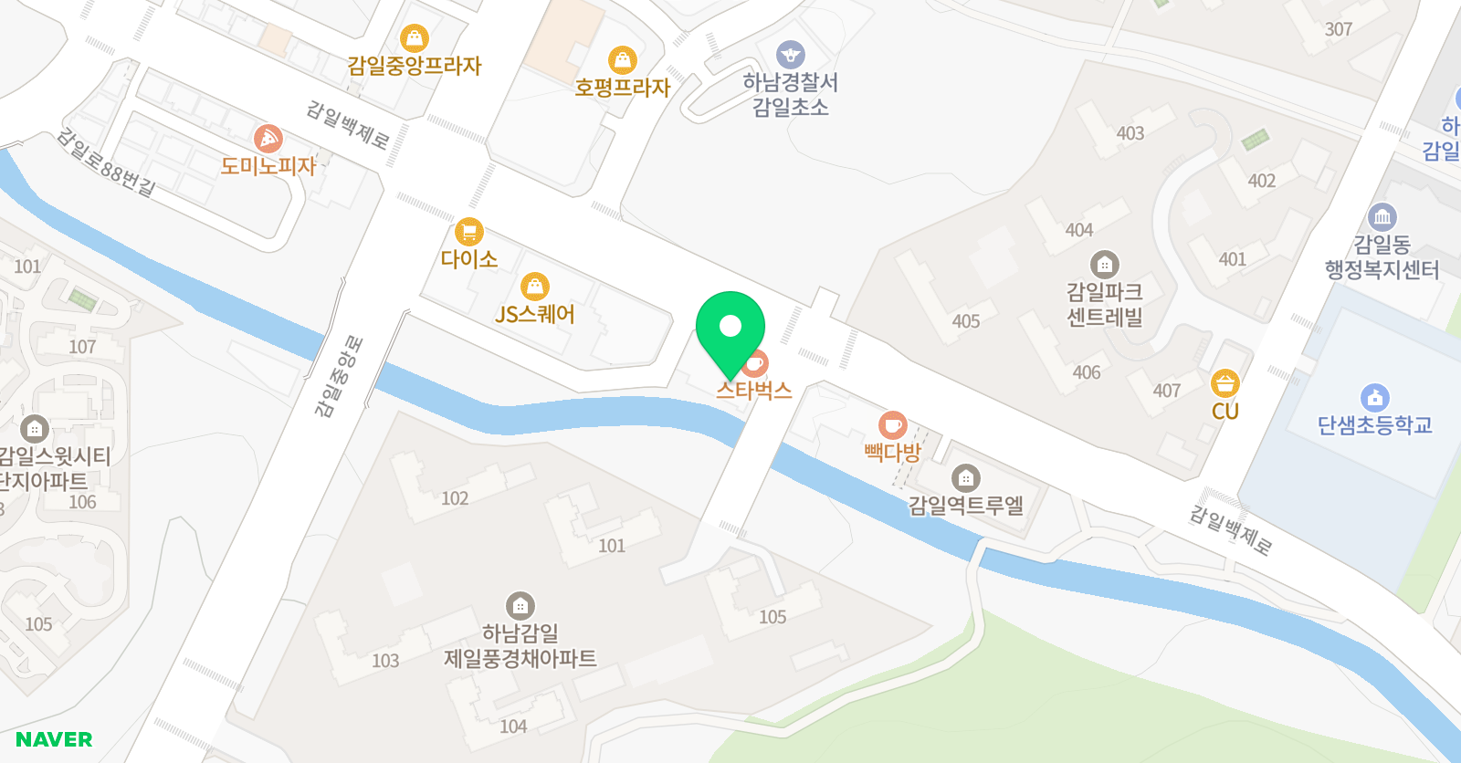 케이타이거즈 태권도 감일관 위치