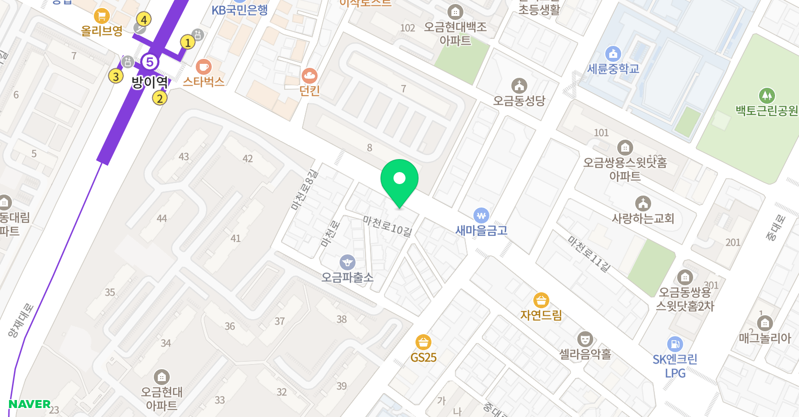 펜덕스 방이캠퍼스 위치