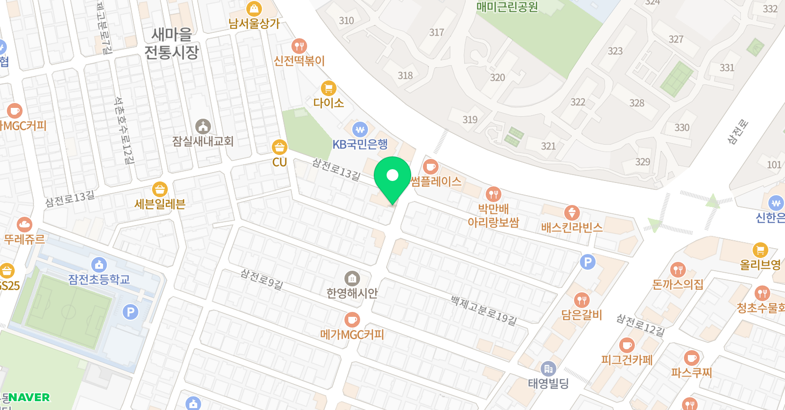 한국파워점핑줄넘기클럽 잠실새내점 위치