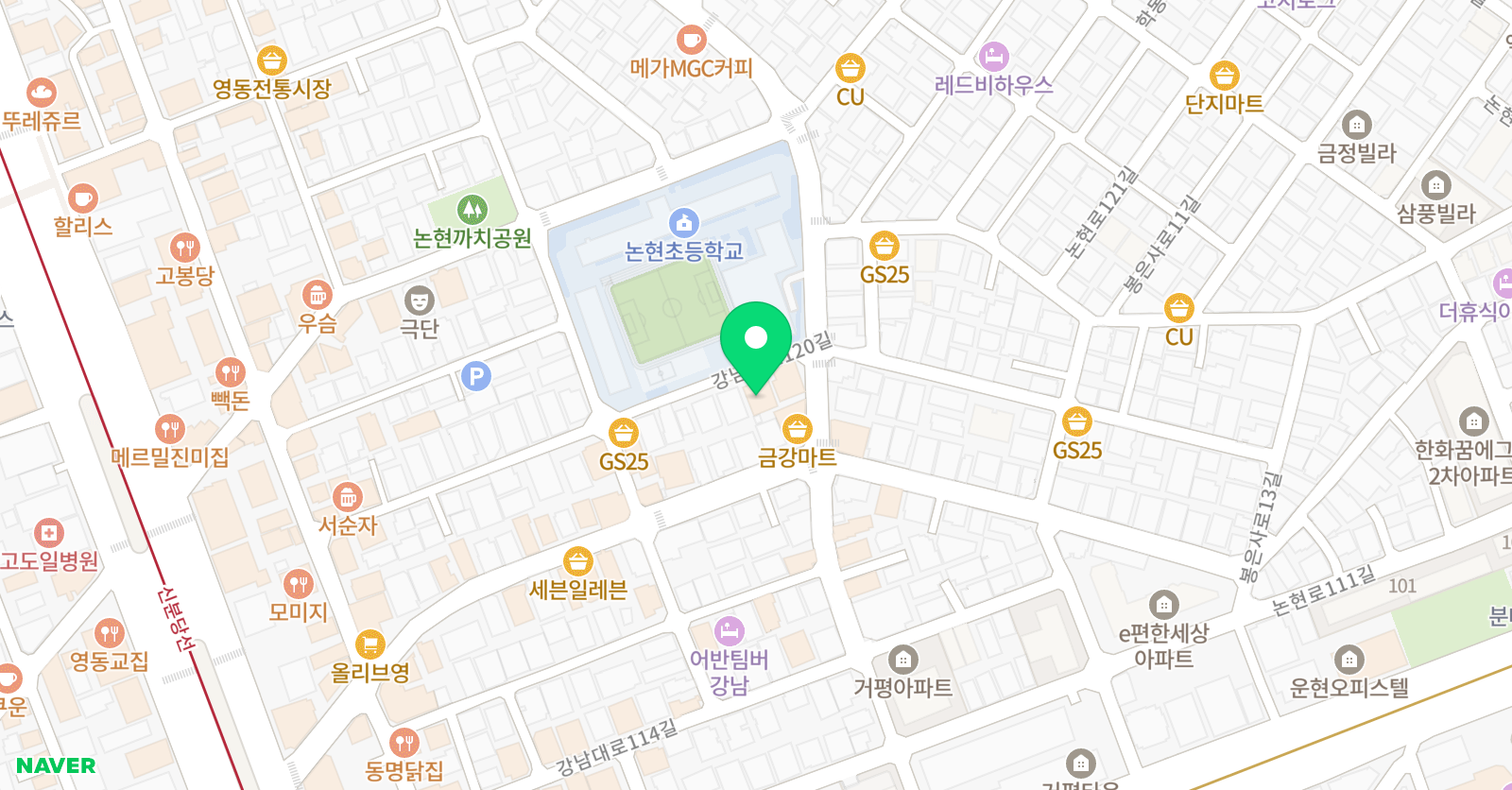아름드리 미술학원 위치