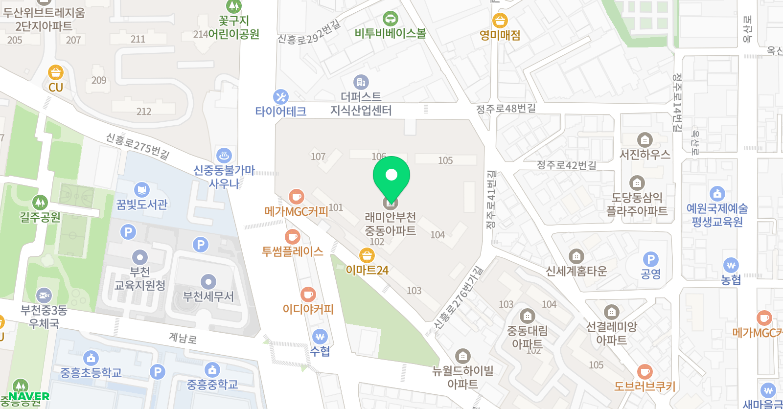 분트쿤스트슐레 부천중동점 위치