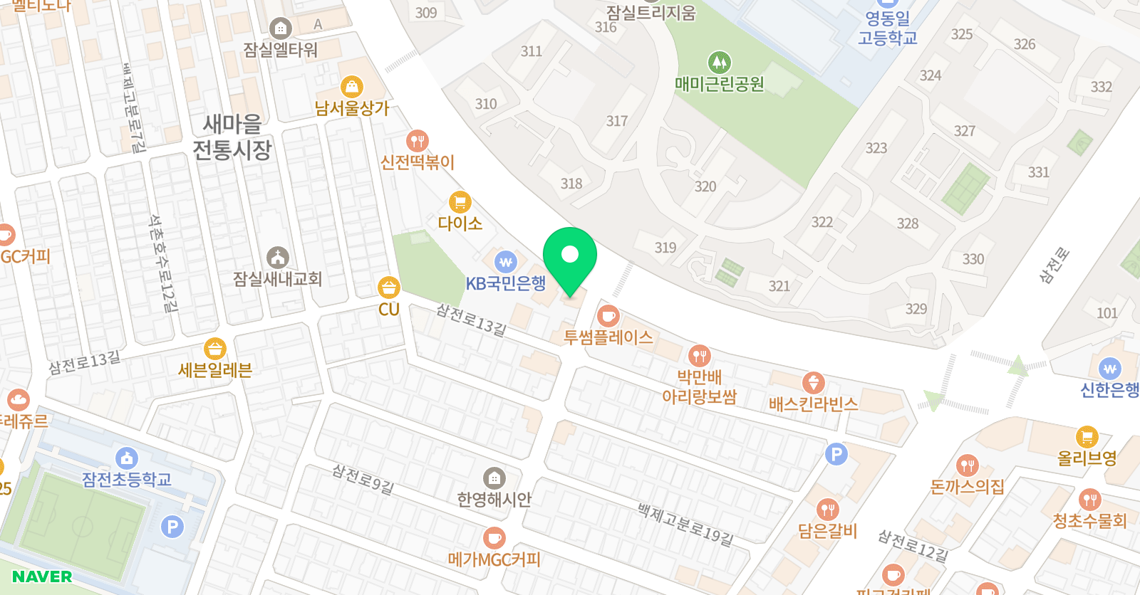원테이블스터디 수학국어학원 위치