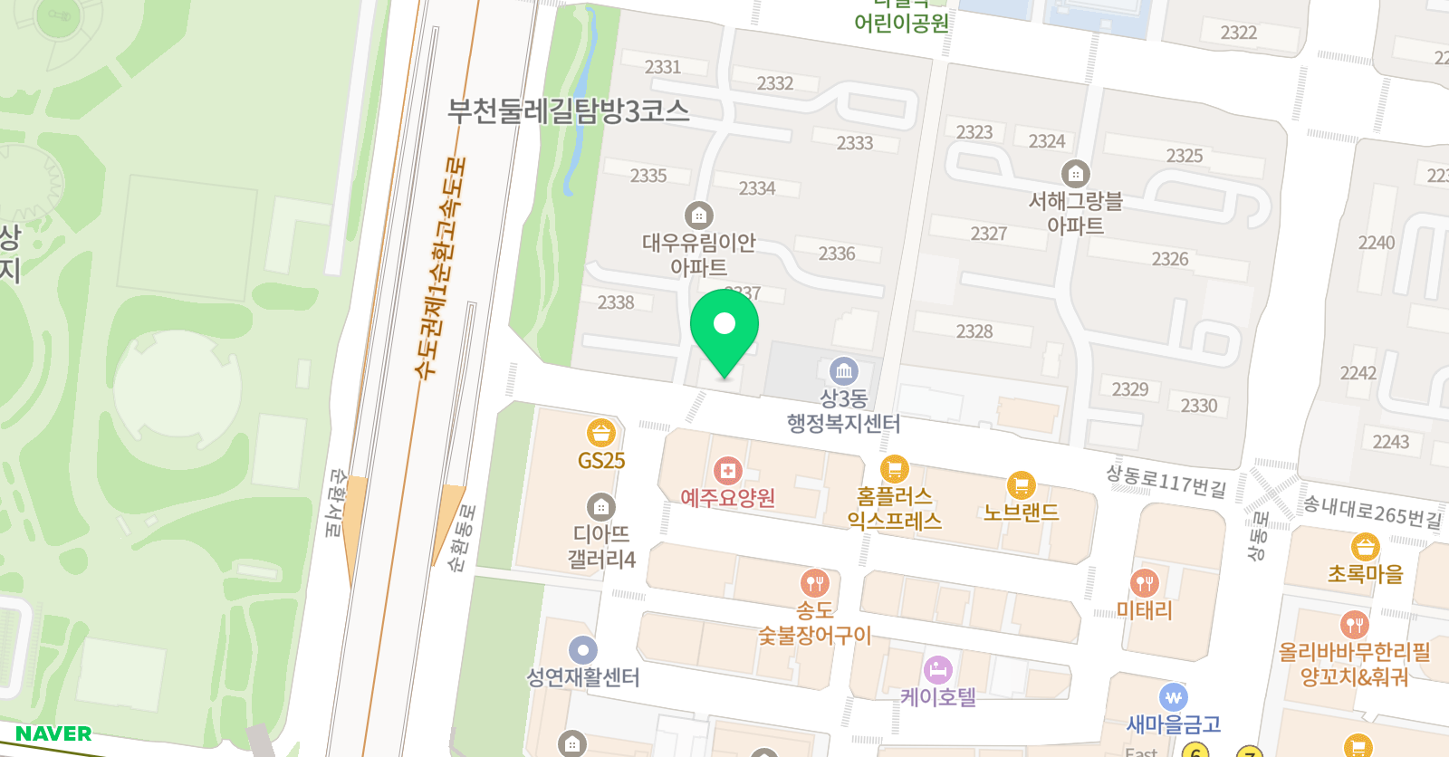 상동일등급 수학교습소 위치