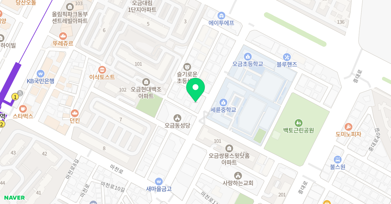 오금스터디뱅크 위치