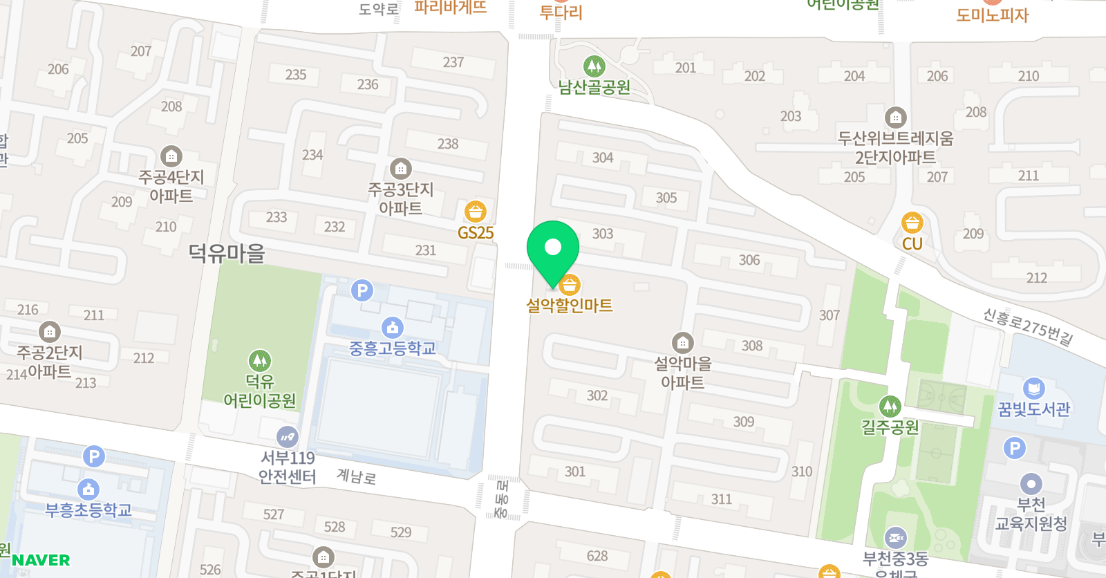 중동탑 학원 위치