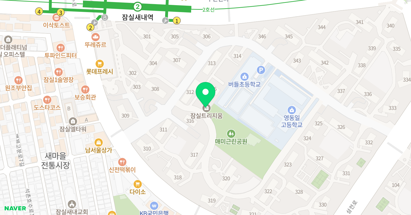 리드인 트리지움점 위치