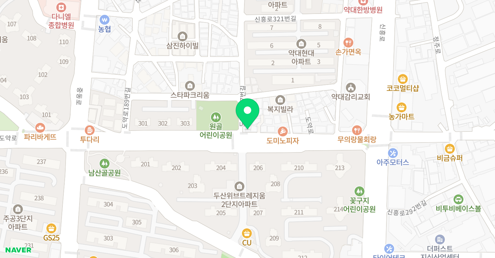 위브 꿈나무 태권도 위치