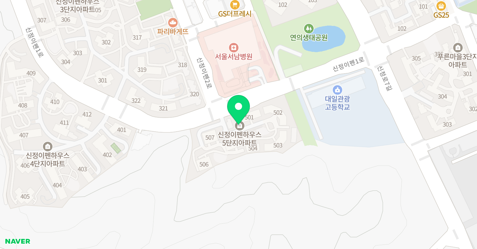 크리아트 신정 이펜 늘해랑 교육원 위치