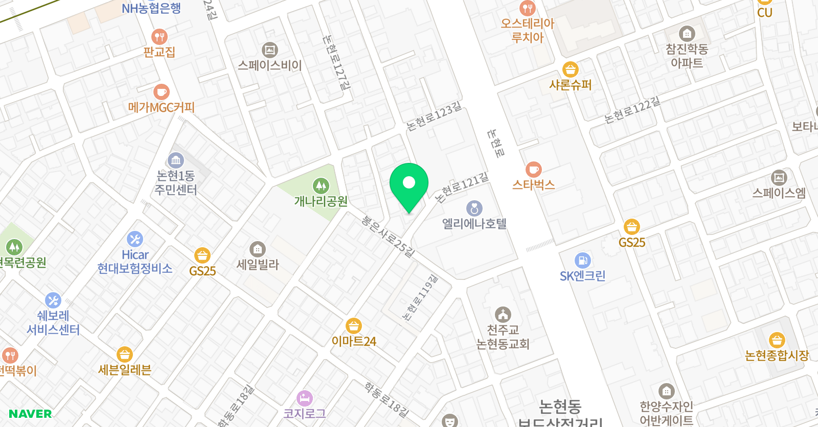 브로드웨이뮤지컬센터 학원 강남점 위치