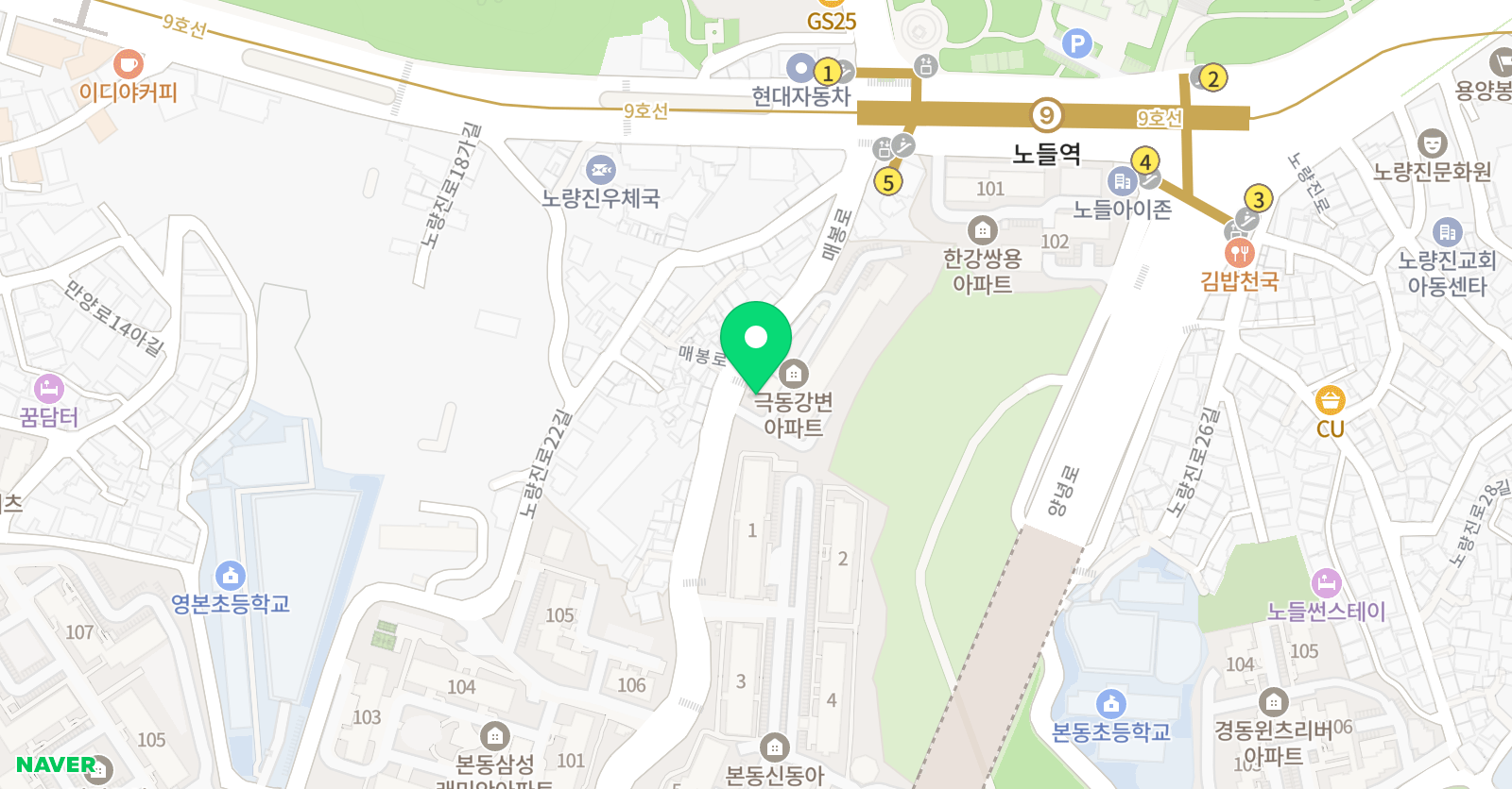 천마 태권도 위치
