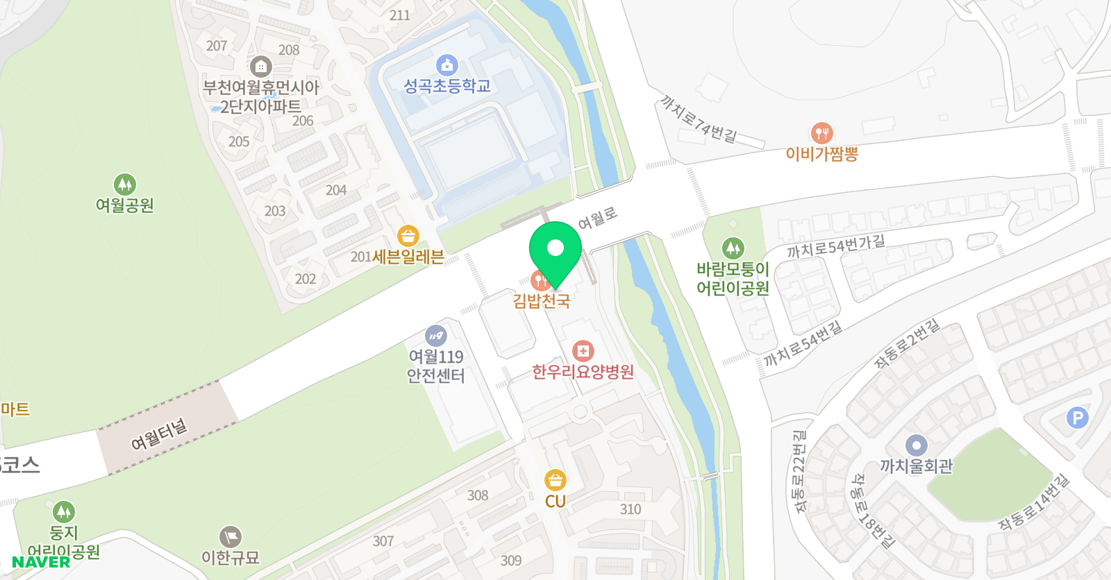 옥스퍼드 어학원 여월캠퍼스 위치