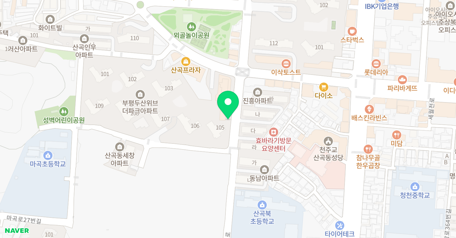 스마트해법 수학 산곡두산위브점 위치