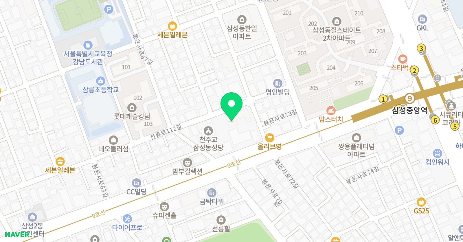 코어스터디 학원 위치