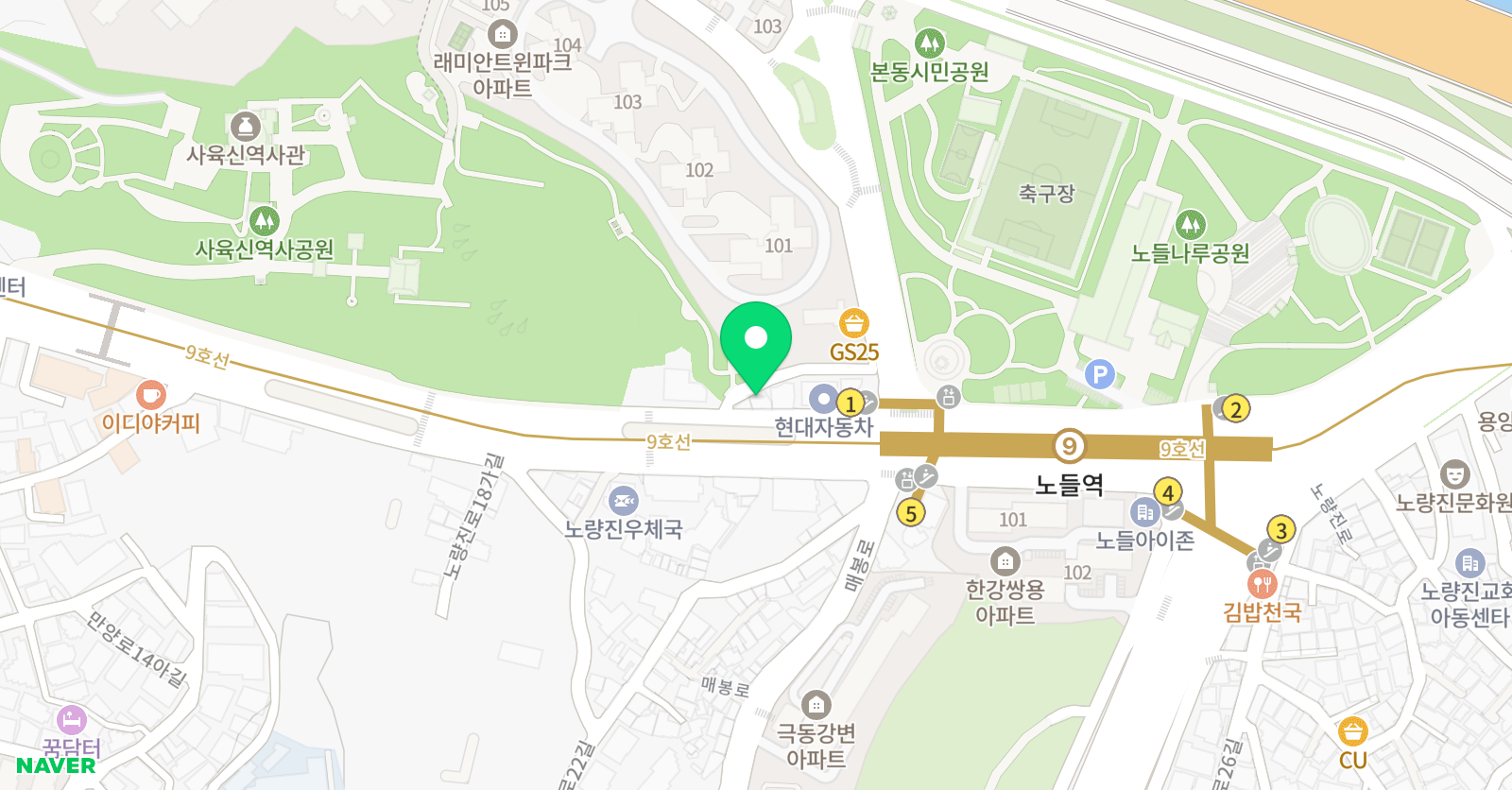 블리다르 아트센터 동작점 위치