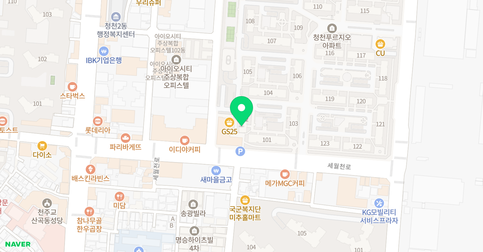 스마트해법 수학 부평청천푸르지오점 위치