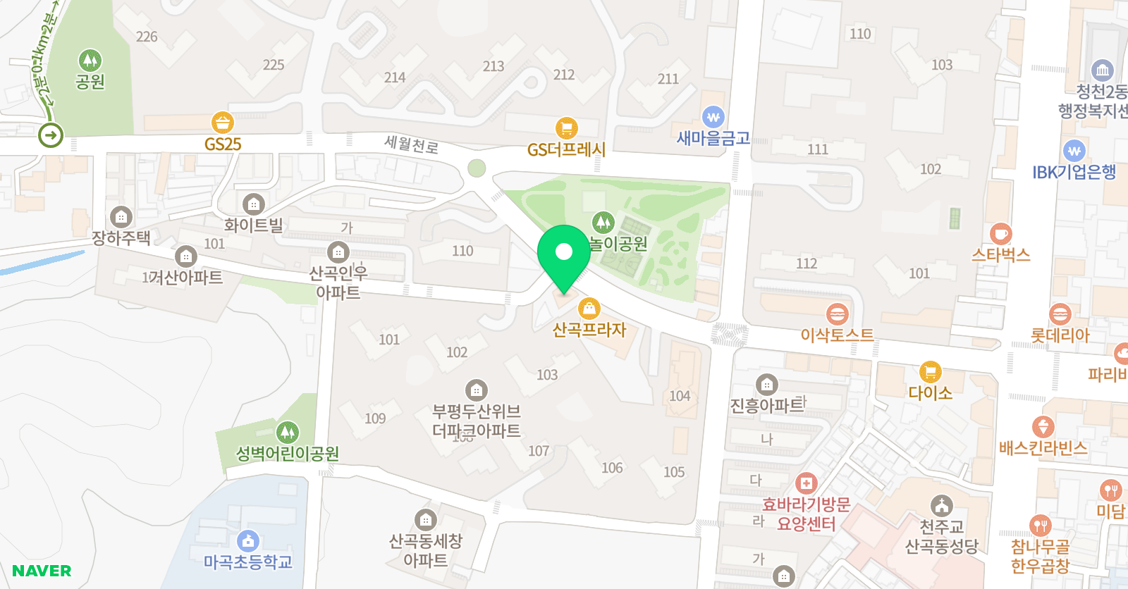 핵심 영어수학학원 위치
