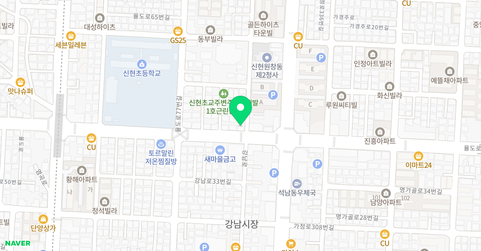 GNB 영어전문학원 신현비전캠퍼스 위치