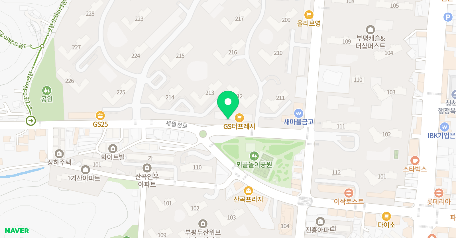 딱풀리는수학&플레이팩토 부평그랑힐스 위치