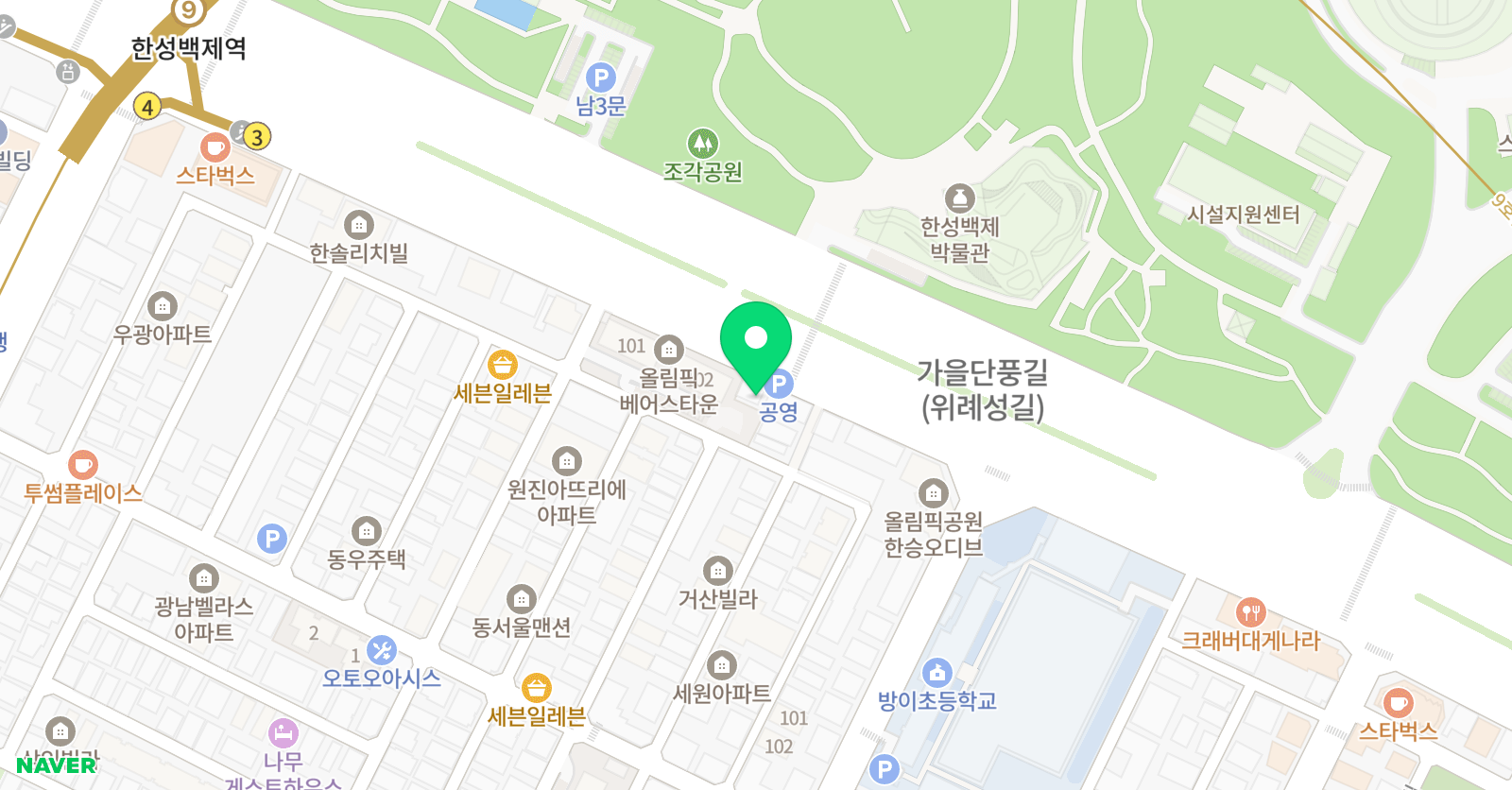 작가의언덕 학원 위치