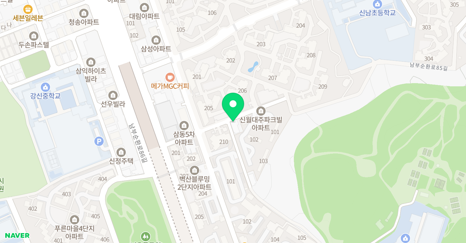 스마트해법 수학 신정뉴타운아이파크위브점 위치