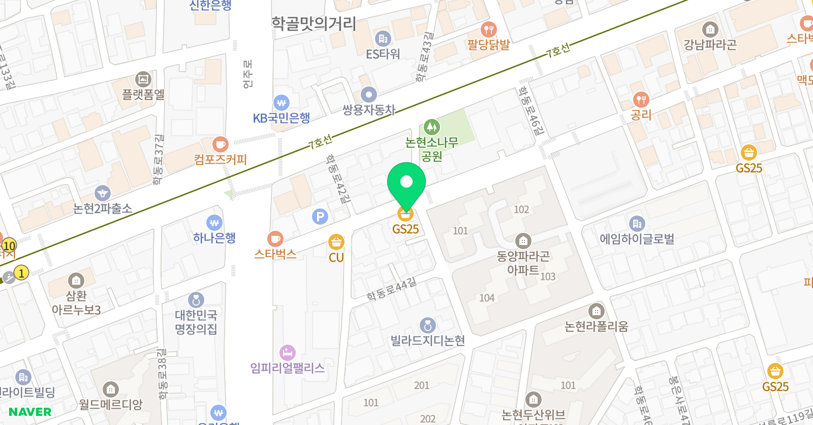 앰비션풋볼랩 논현점 위치