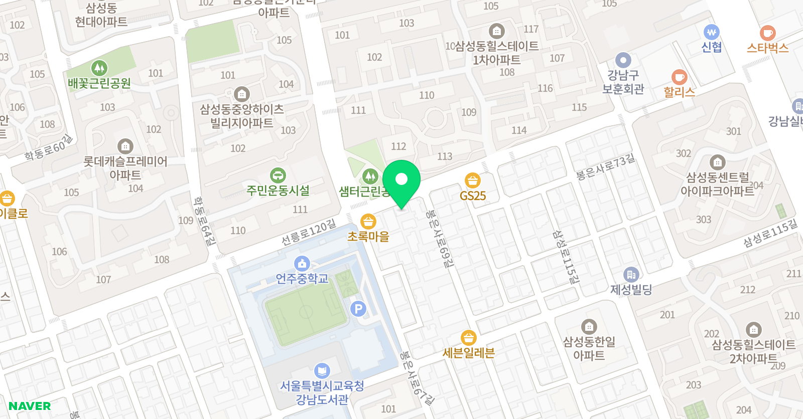 와이비댄스스튜디오학원 위치