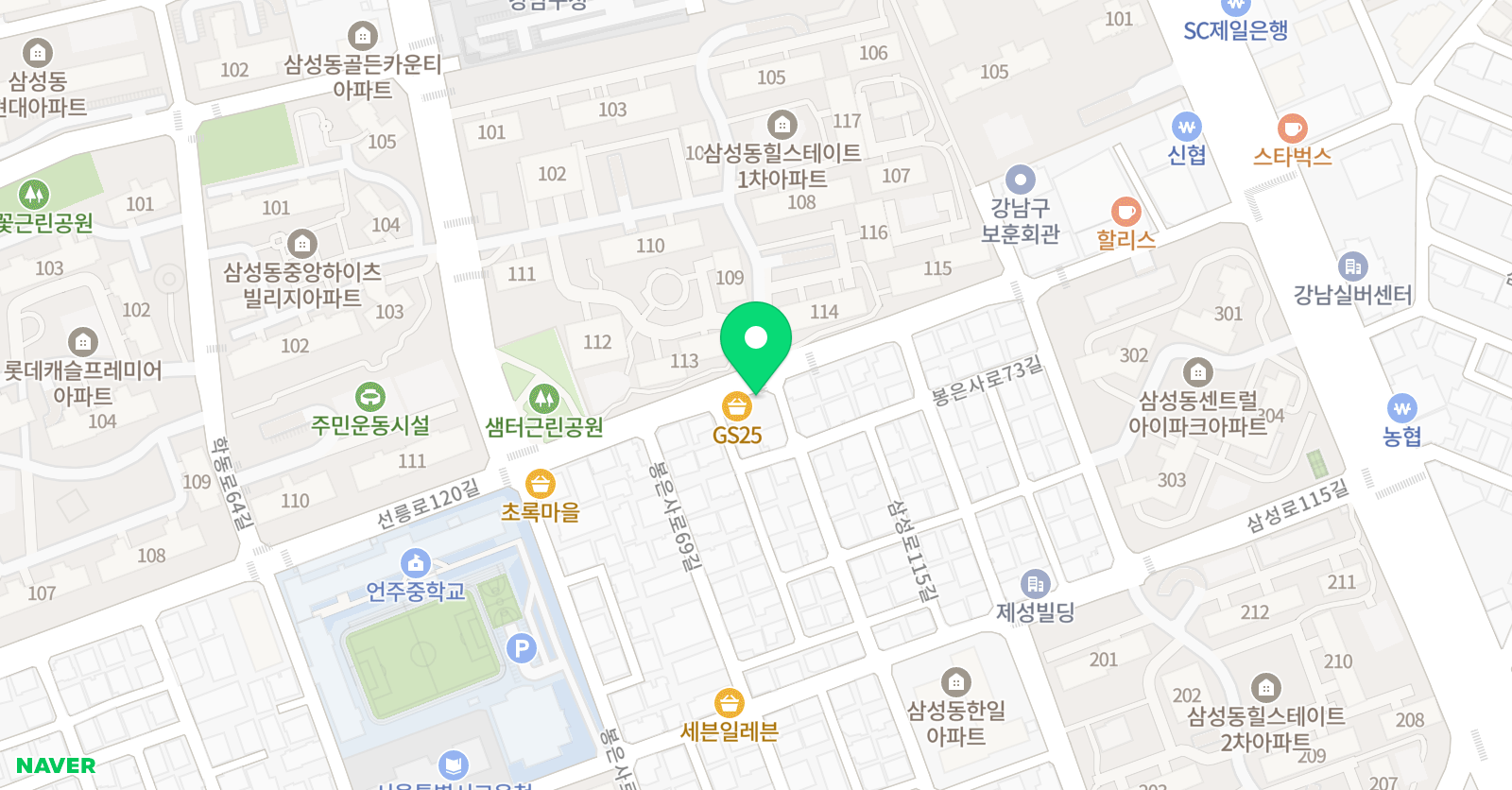 용인대청목 MTA 태권도 서울삼성점 위치