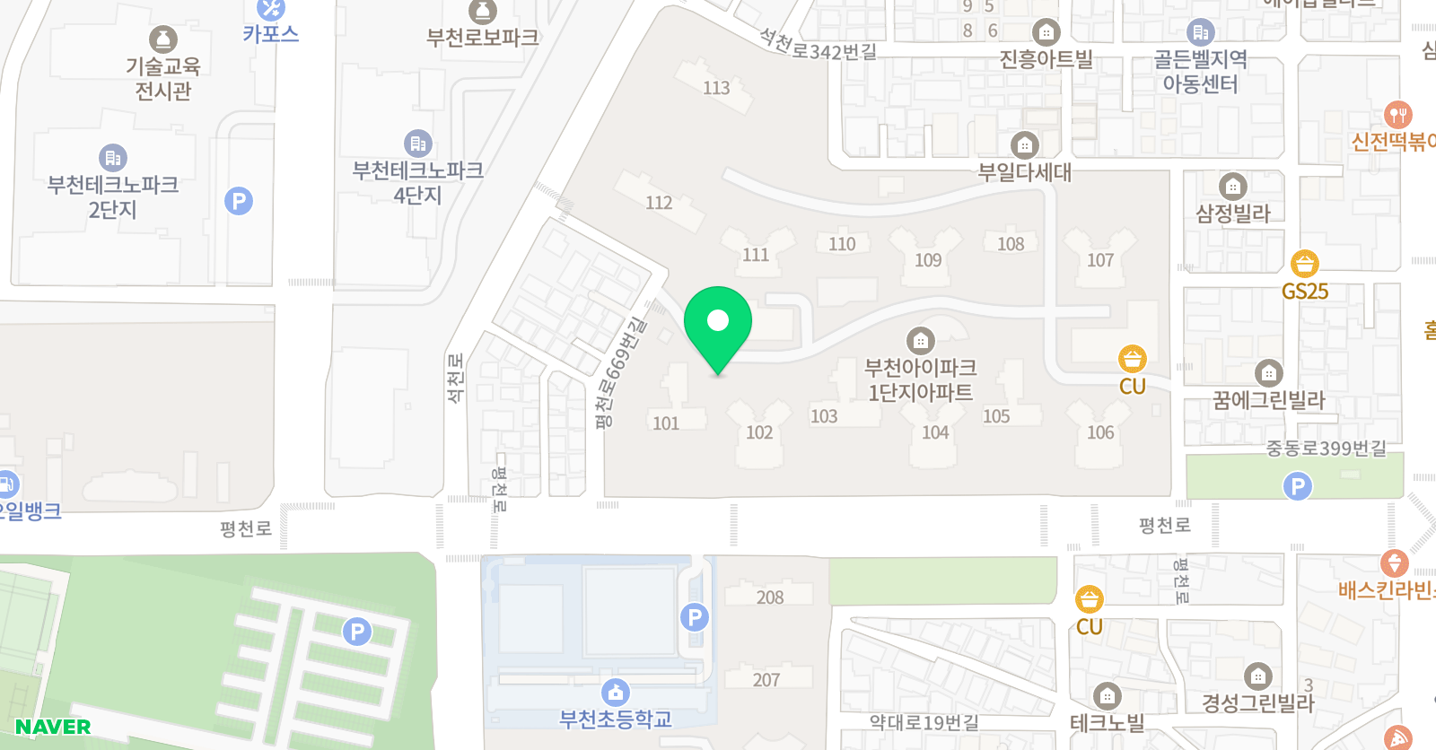 수학하다보습학원 위치