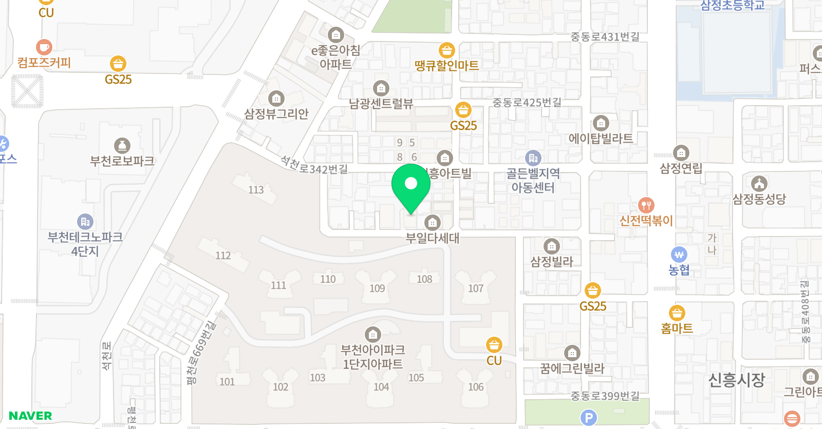 한솔플라톤아카데미 삼정교실 위치
