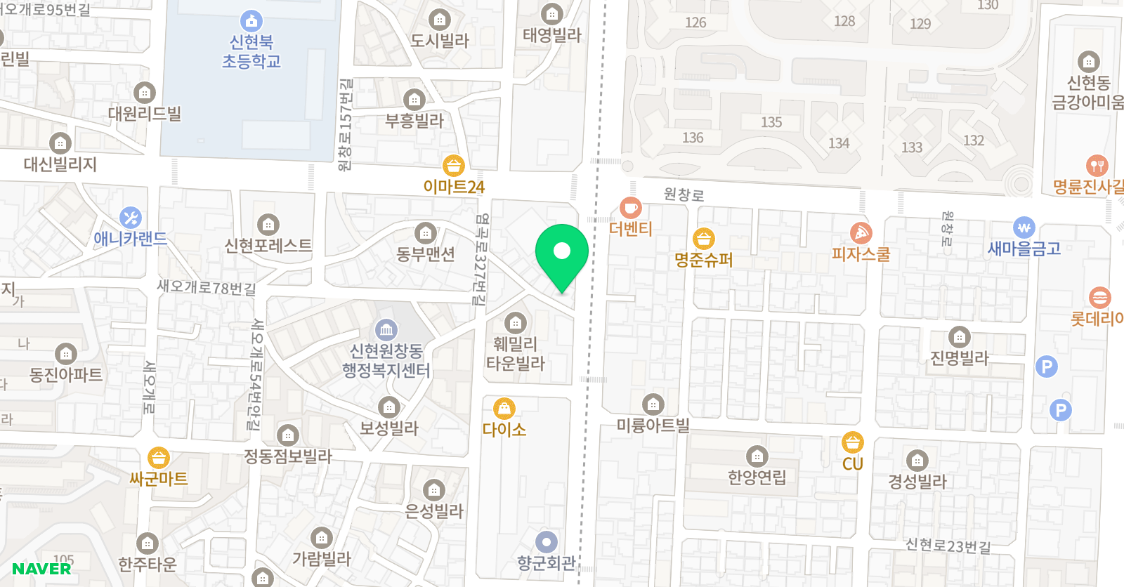 준학원 신현동 루원시티 위치