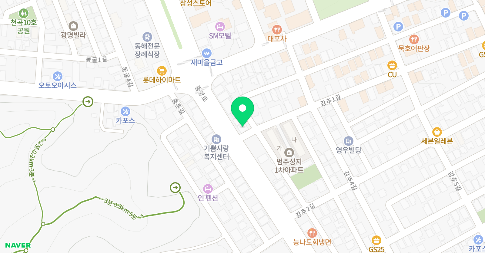 가온 태권도 천곡점 위치