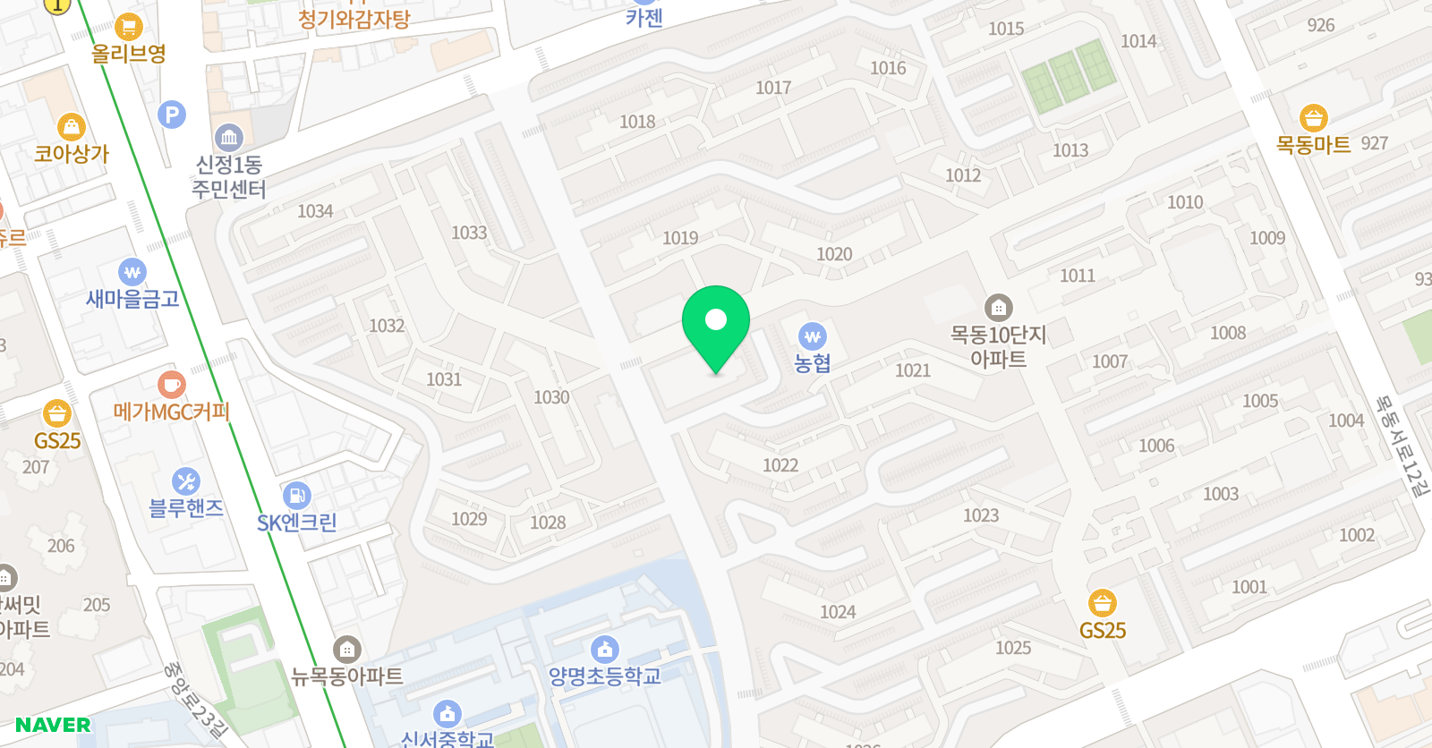 YBM잉글루 영어학원 양천목동 제1캠퍼스 위치