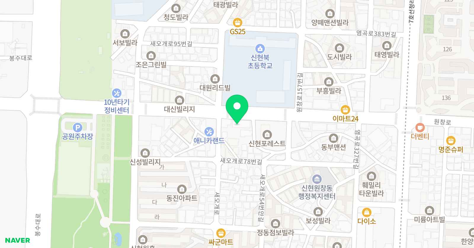 신현정 무태권도장 위치