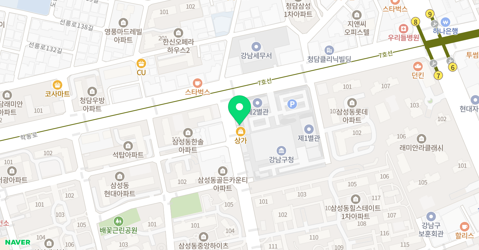 압구정파인만학원 삼성특별관 위치