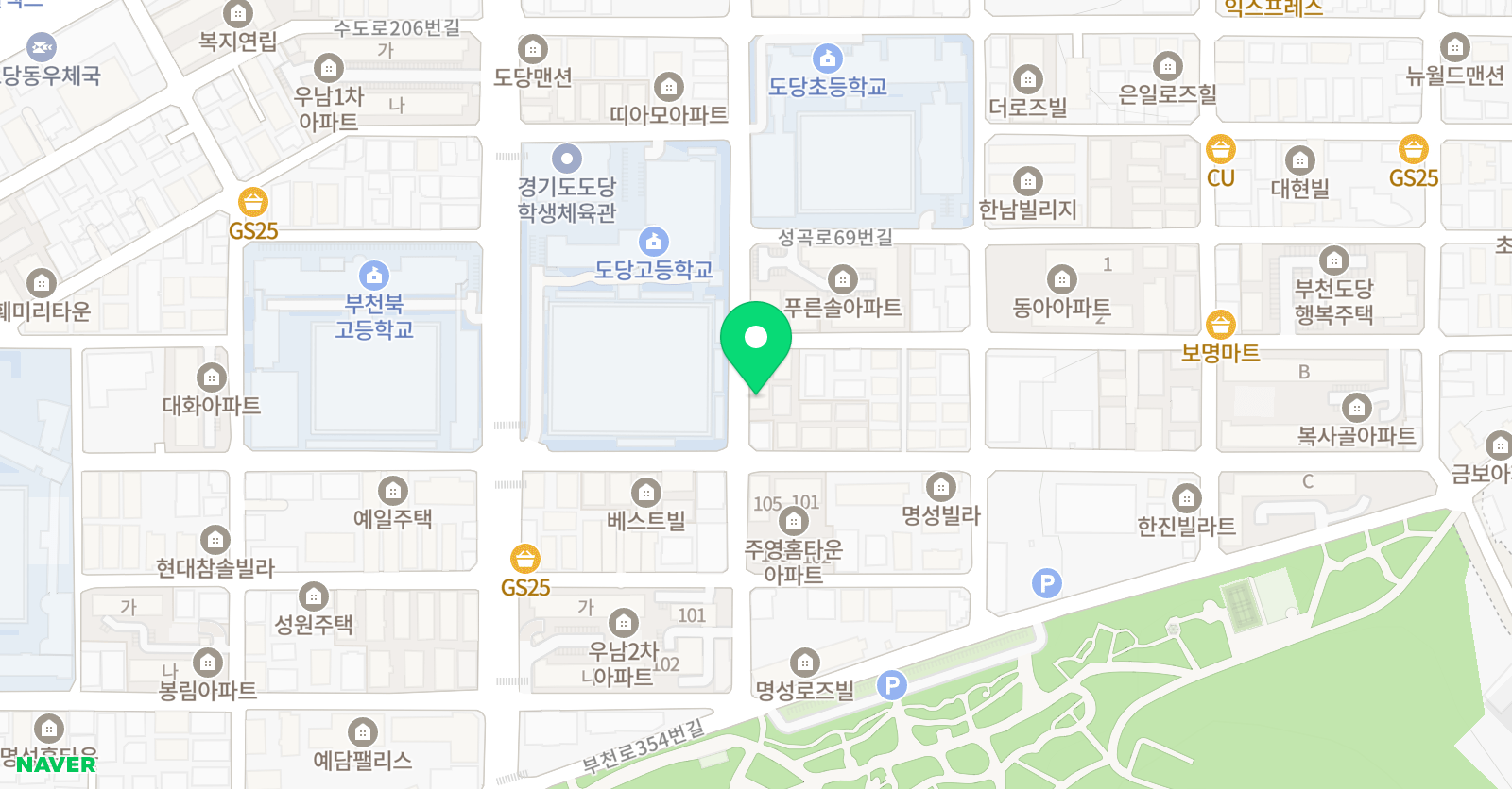 눈높이예스클래스 도당공부방 위치