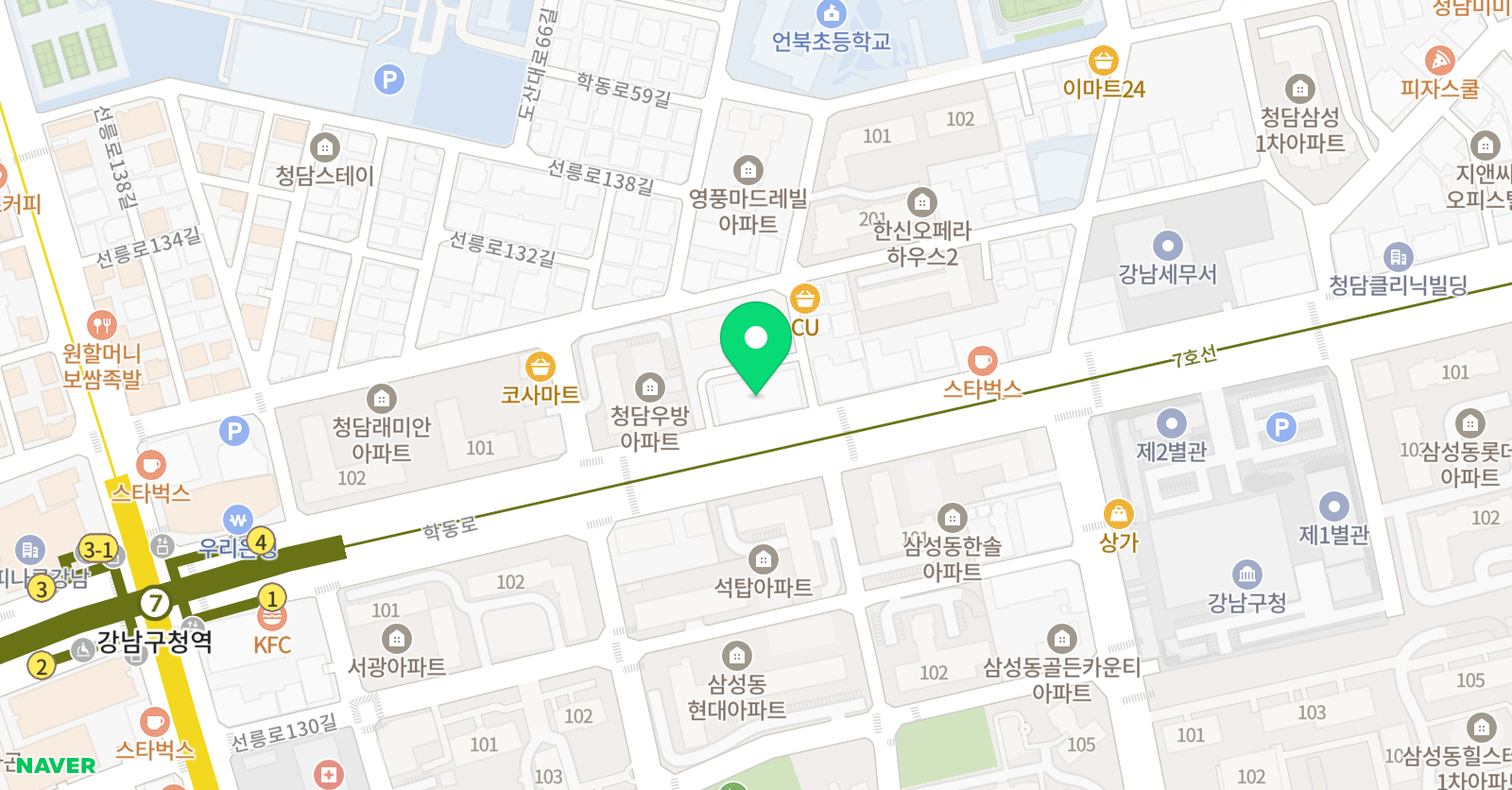 청담 어학원 청담본원 위치