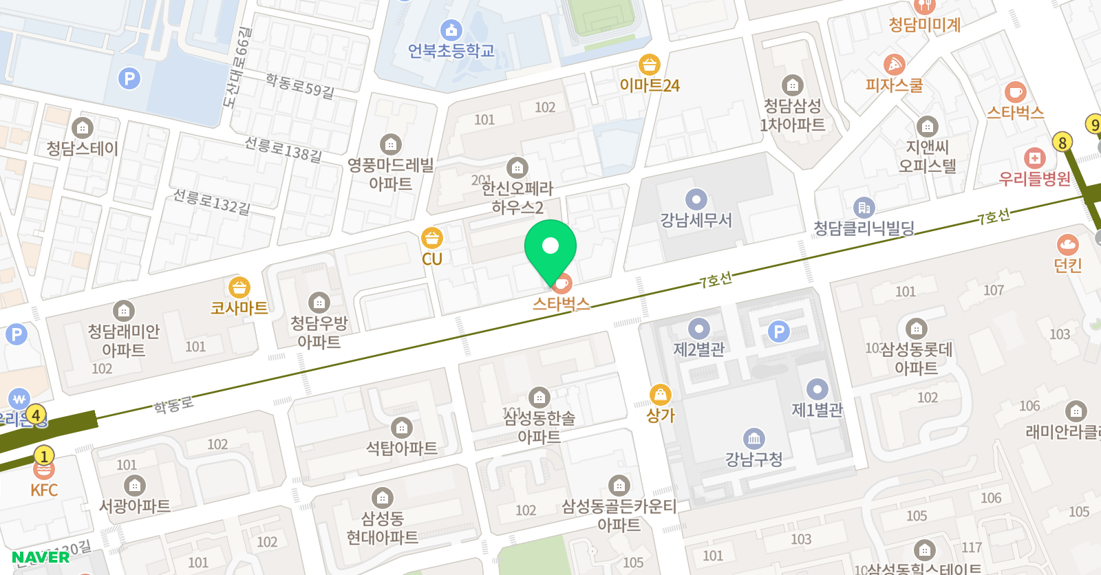 청담해법 수학학원 위치