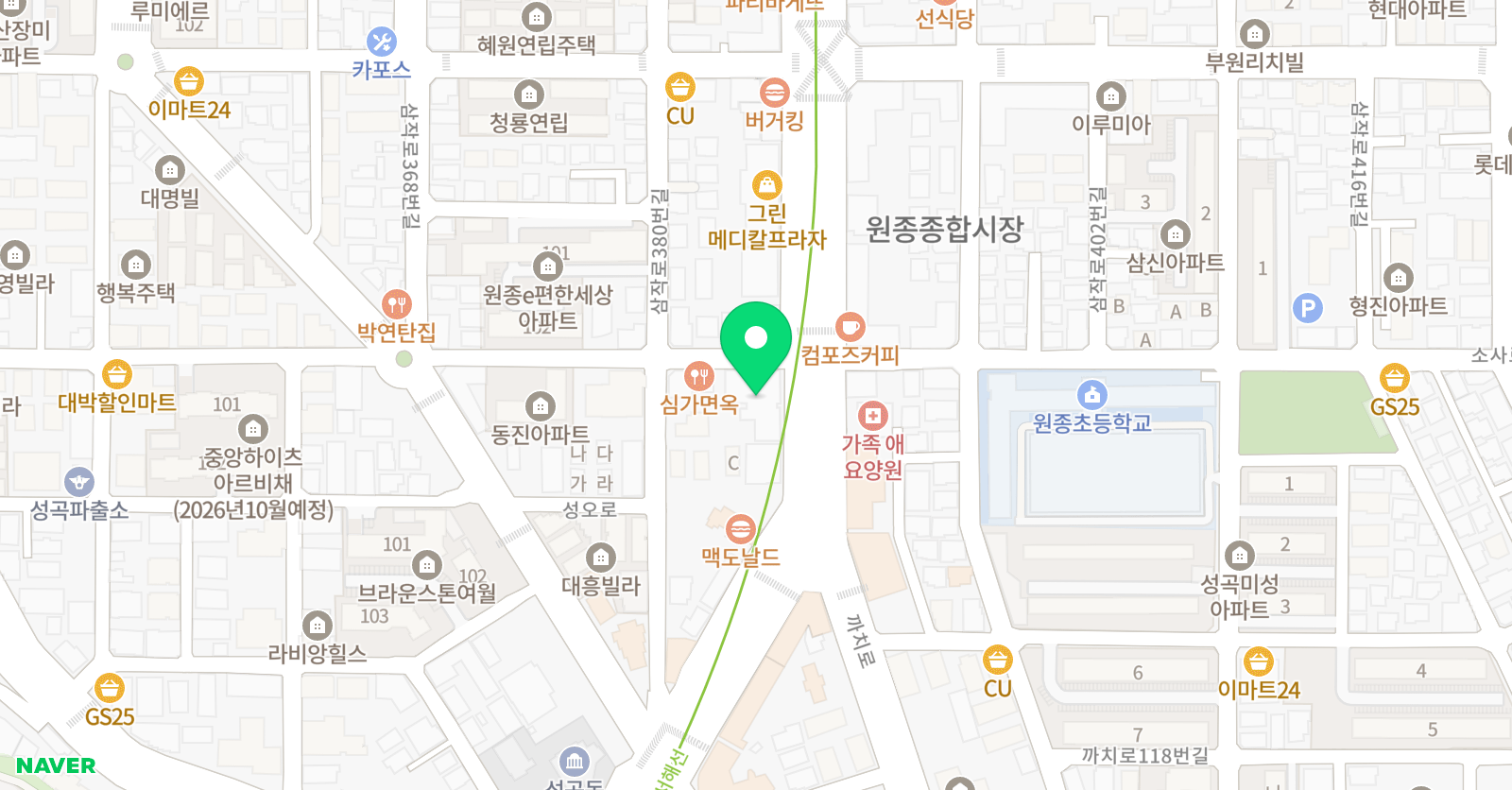 원으뜸 보습학원 위치