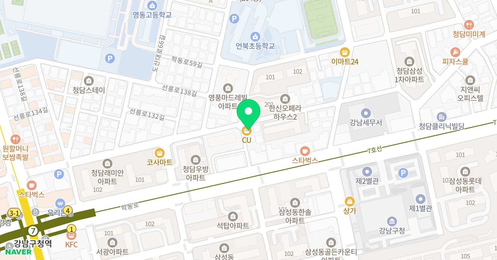 청담효 태권도장 위치