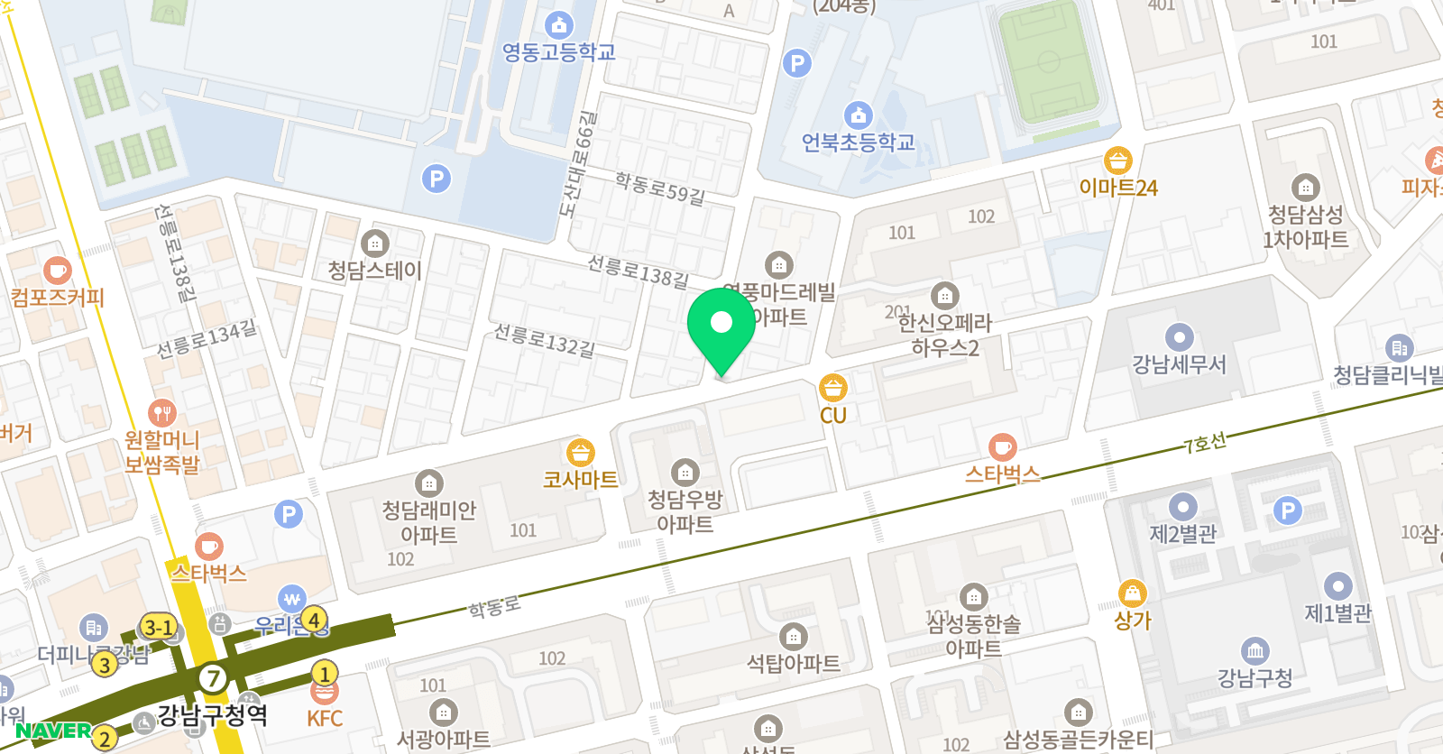 야호창작소 청담동본원 위치